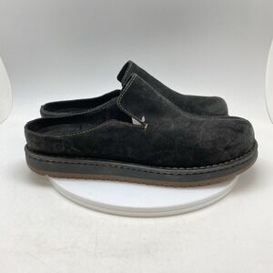 Born Jude Mules Mens 13 M BM0009409 Black Suede Leather Slip On Comfort Shoes